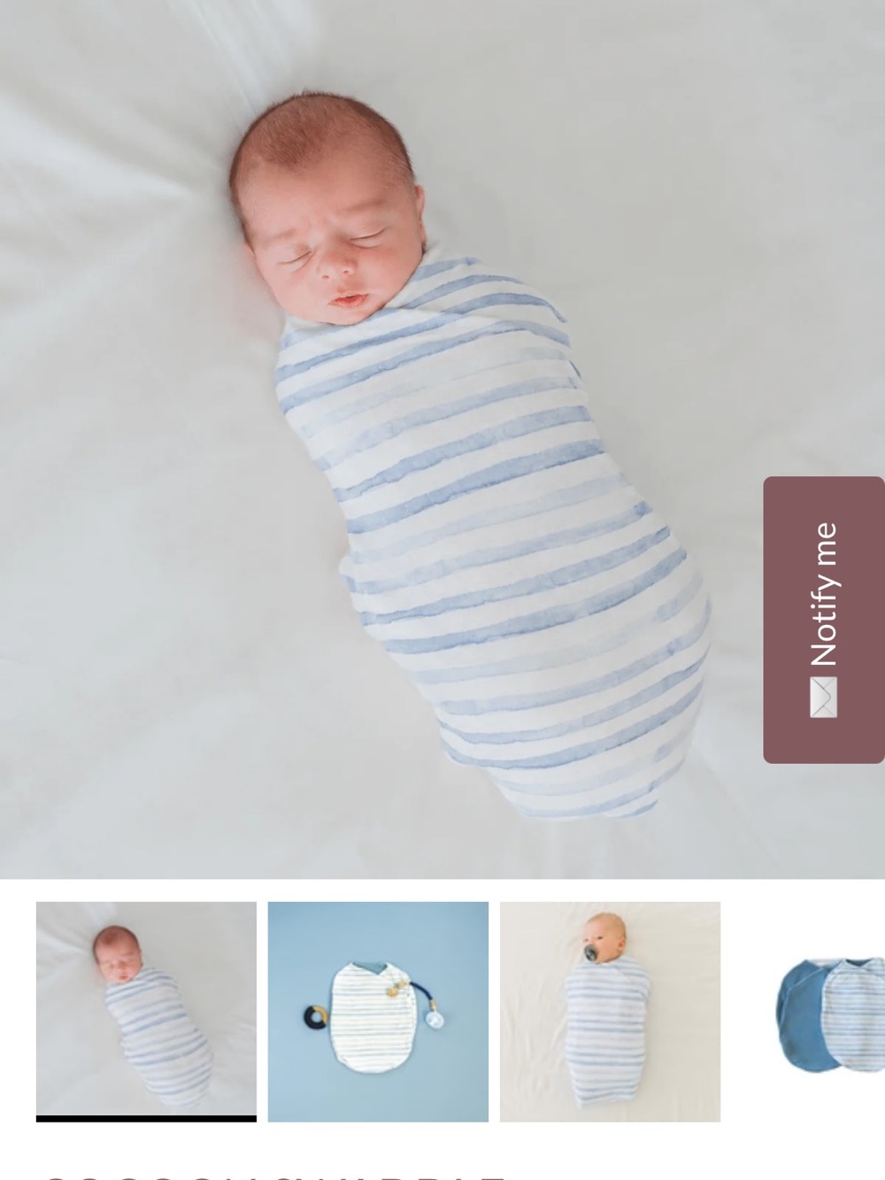 Mama Coco Blue Stripe Baby Swaddle -Xsmall